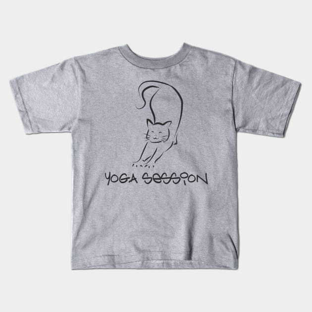 Yoga Session Kids T-Shirt by DoubleZero_24